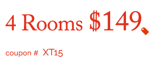 XT15 | 4 rooms - Basic steam cleaning + Hallway, Only $149